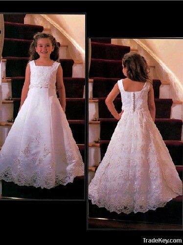 Wedding Flower Girl Bridesmaid Communion Dress Tailored