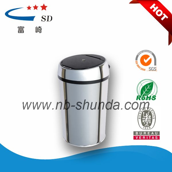 9ltr/12ltr stainless steel intelligent trash can bathroom sensor automatic garbage bin in home trash can