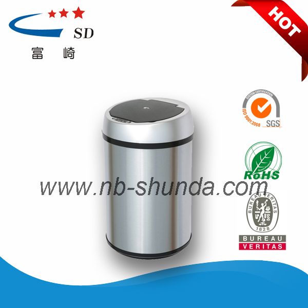 touchless stainless steel desk-on touchless trash can automatic sensor motion waste bin