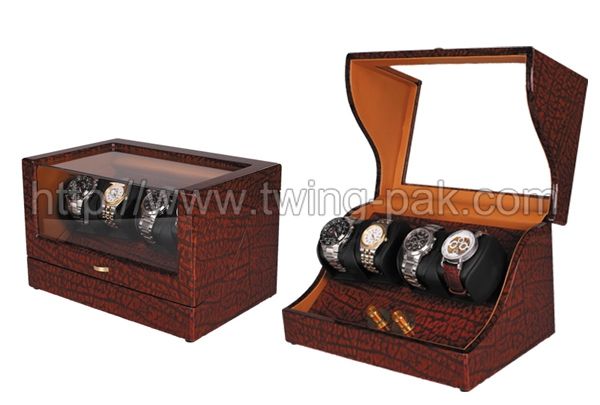 (WW-8117N) High-end finished handmade wooden best watch winder parts with acrylic window supplier in China