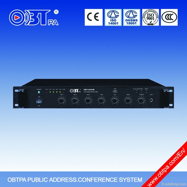 Public Address PA Mixer Power Amplifier OBT-6060B 220V