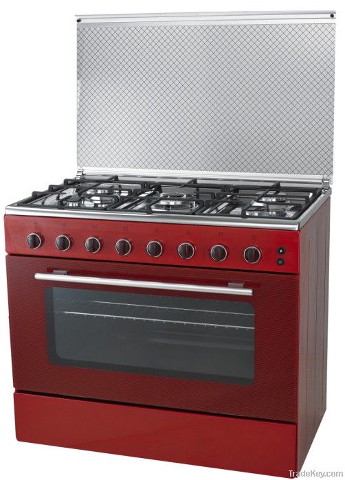 Free-Standing Gas Range Stainless Steel 90*60cm, 5 Burners