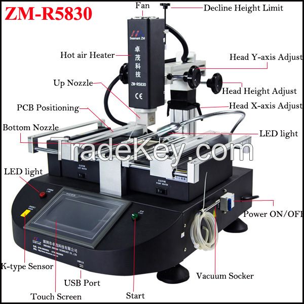 Zhuomao BGA rework station zm r5830, bga machine, laptop repair machine and motherboard repair machine, also for ps3 gpu rework