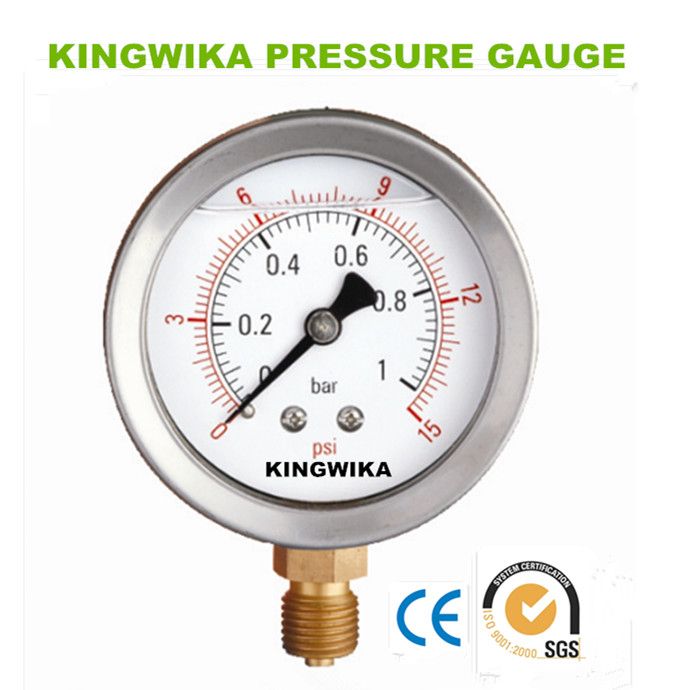 glyserine/silicon oil filled pressure gauge 
