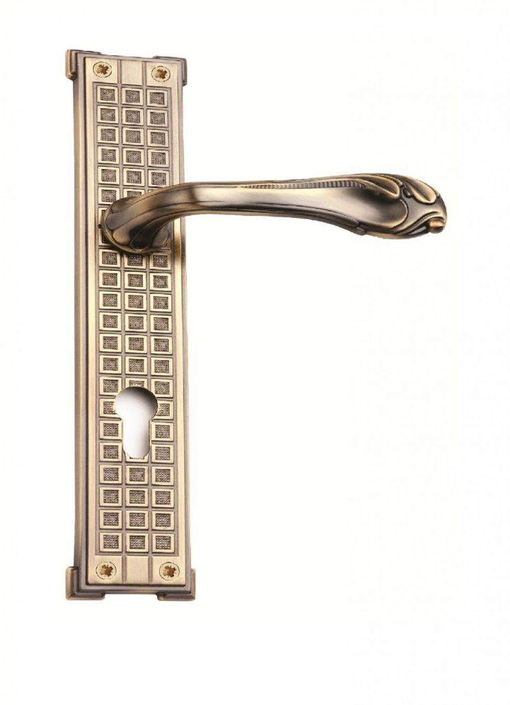 YUNI gardenya door handle on plate ZAMAK