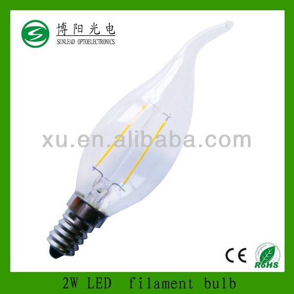 high quality-low price 2w candle led filament bulbs 