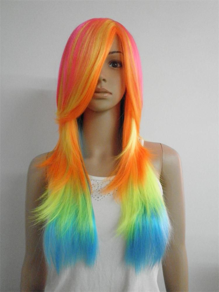 Party wigs in fency colors