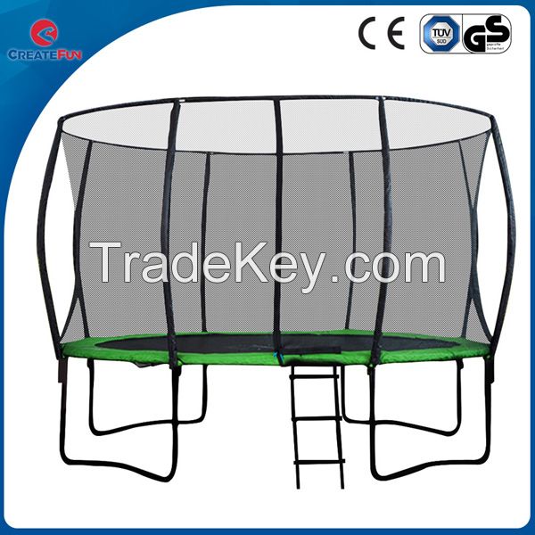CreateFun round outdoor fiberglass rod trampolin for with safety net