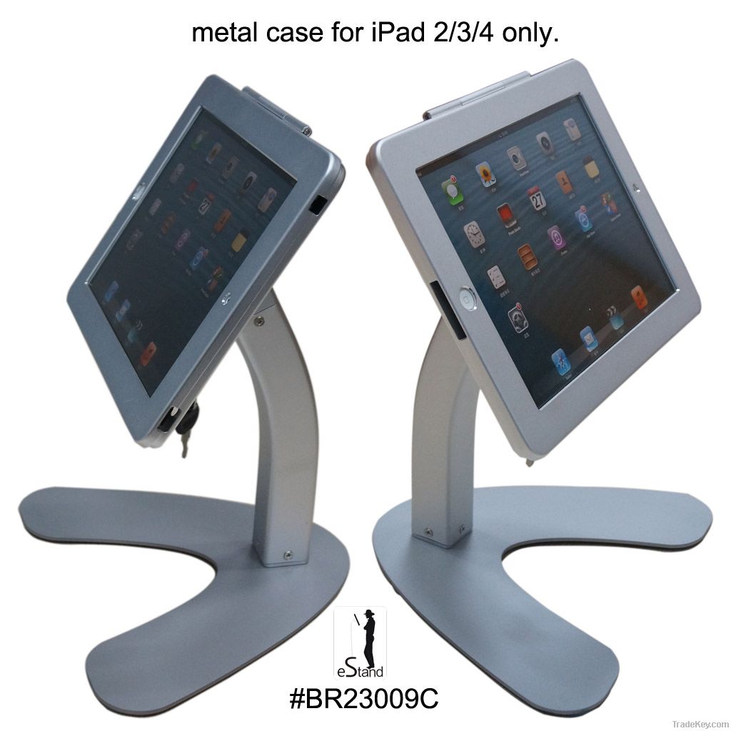 metal case locked frame display desktop holder stand for iPad 2/3/4