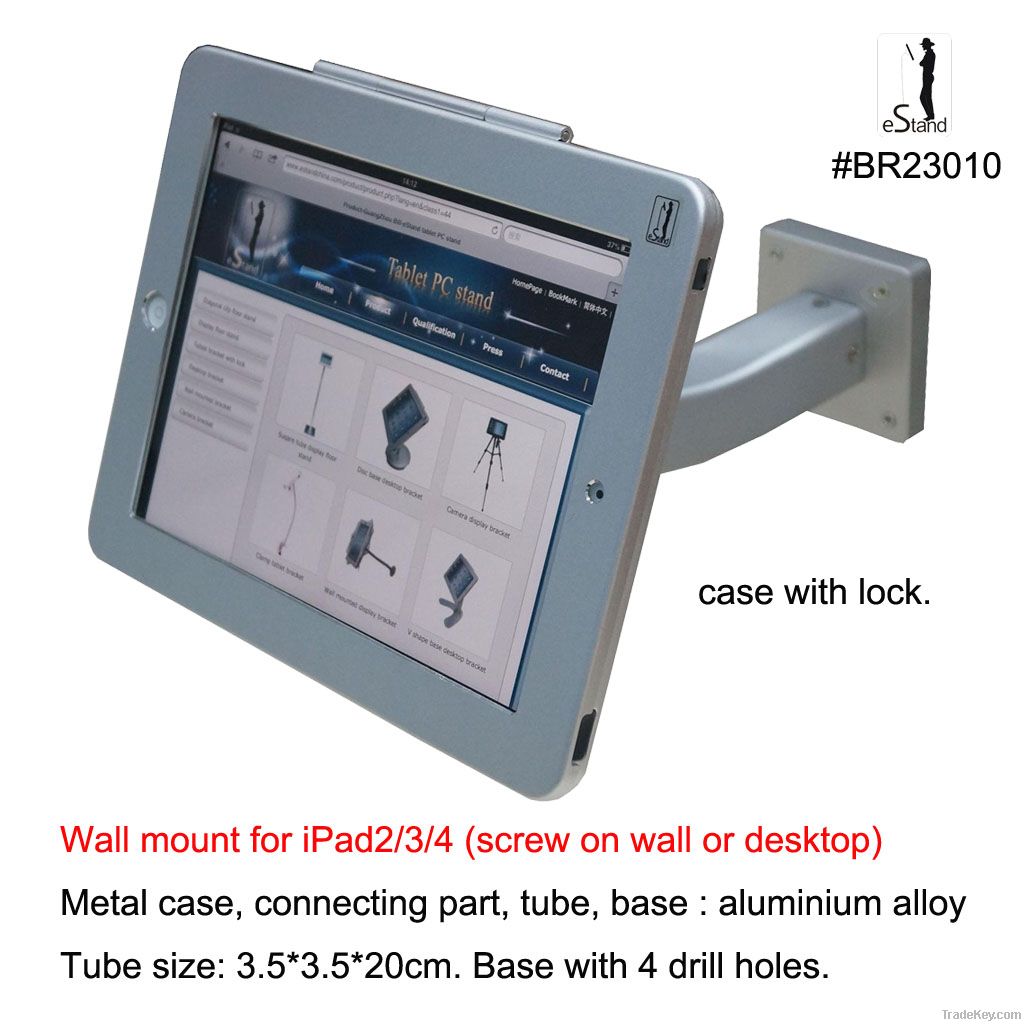 wall mount display metal case holder stand Kiosk for iPad 2/3/4 air.