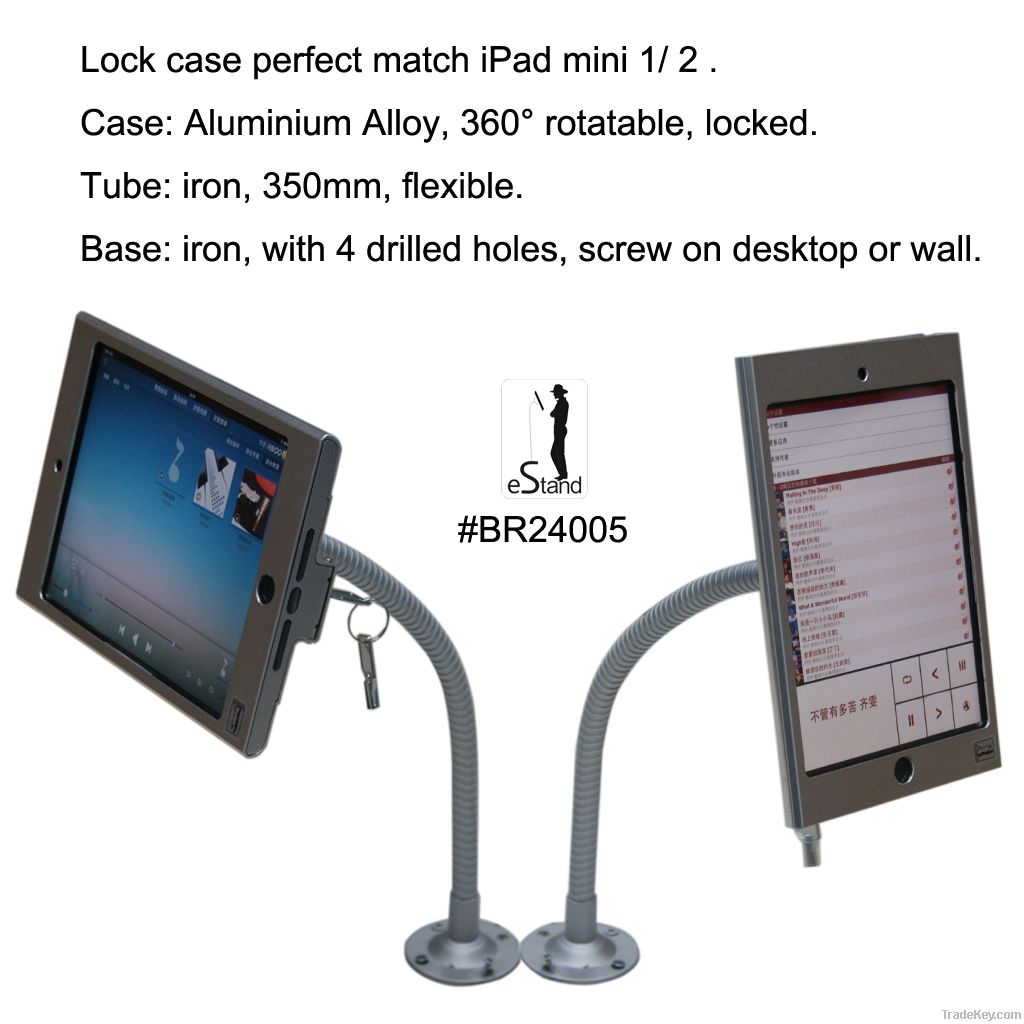 desktop wall mount locked secure frame case box for iPad mini 1/2
