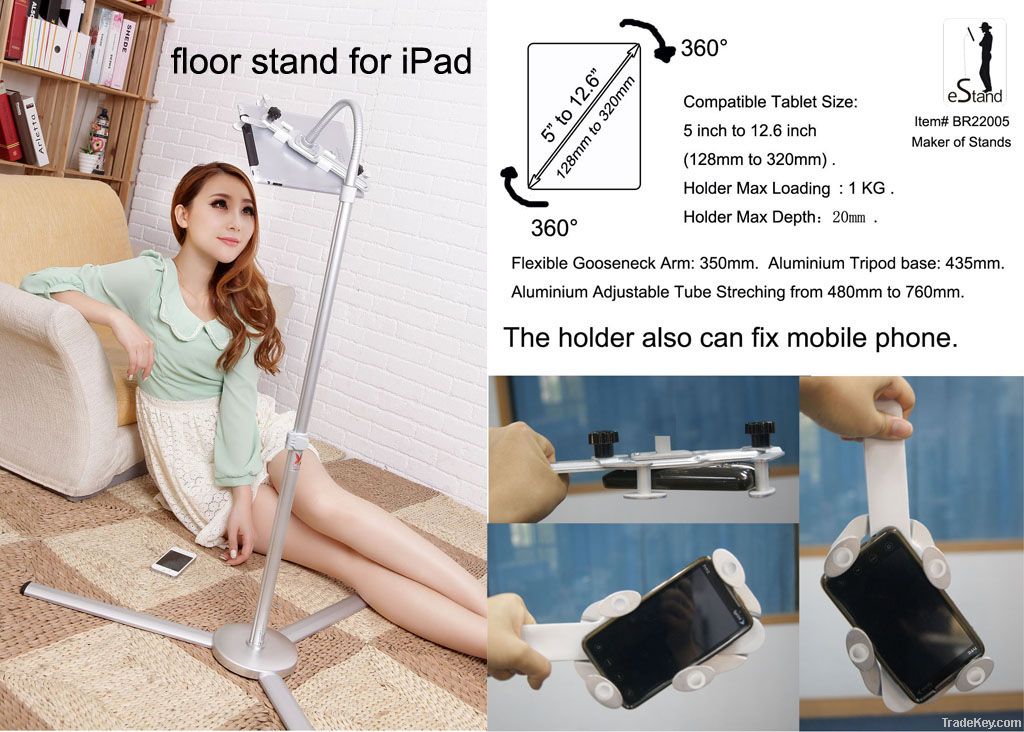 tripod tablet floor stand holder mount for 5 to 12.6 inch/ Samsung