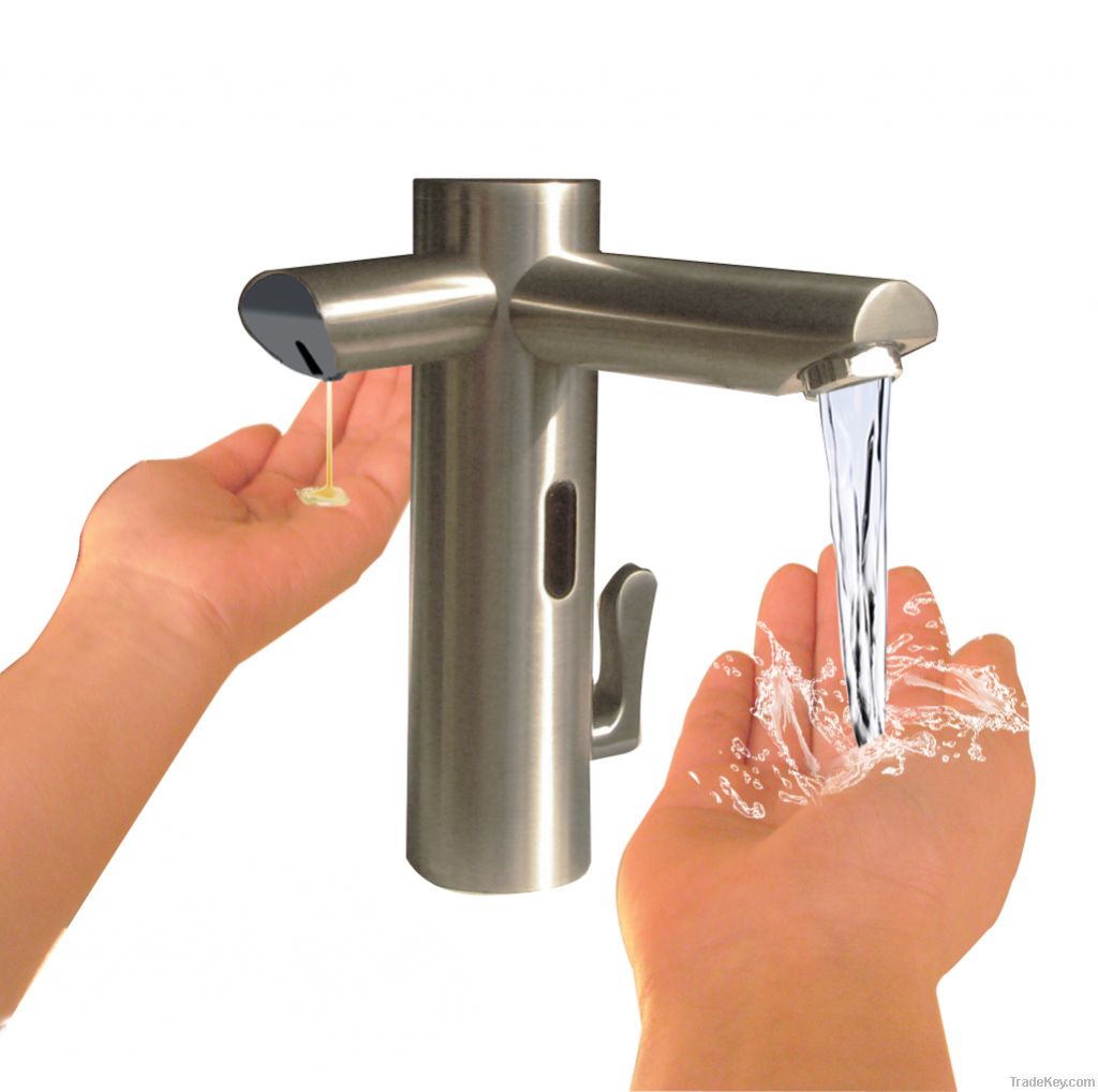 Sensor Faucet with Liquid Soap Dispenser