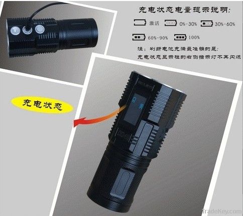 LCD screen l touch stepless dimming XM-L2 LED flashlight