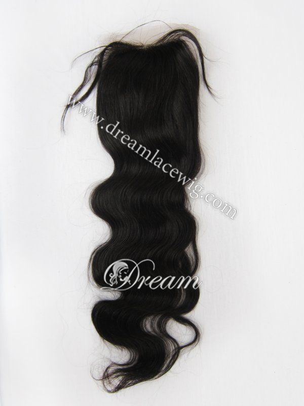 unprocessed human hair top lace closure4*4  body wave
