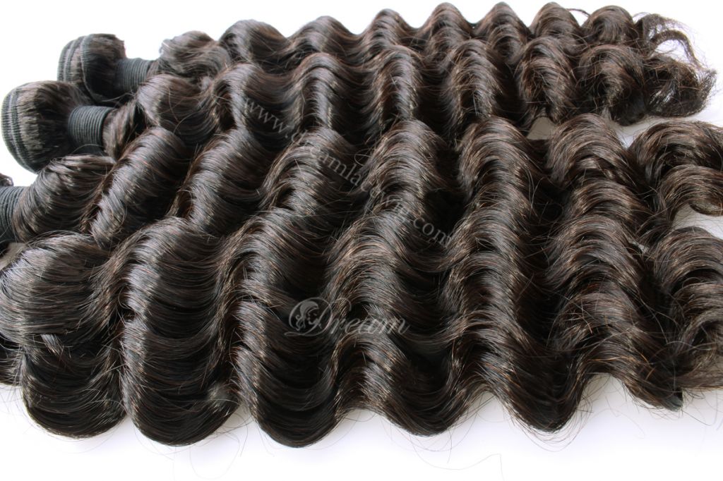 unprocessed human hair deep wave  factory price in stock
