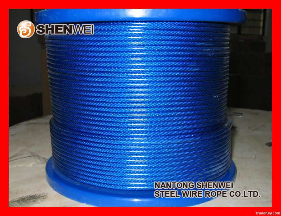 Electric galvanized steel wire rope with PVC(PE) coating