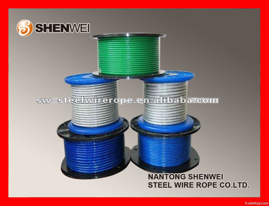 Plastic coated wire rope galvanized steel wire rope