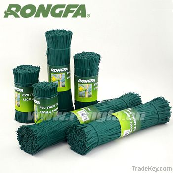 green color soft twist tie / plant binding ties / plastic twist ties f