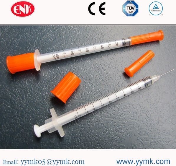 CE TUV ISO13485 disposable insulin syringe U-100 insulin