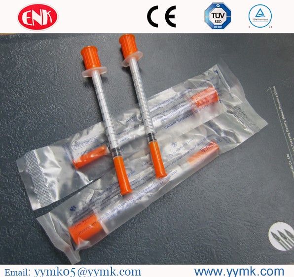 CE TUV ISO13485 disposable insulin syringe U-100 insulin