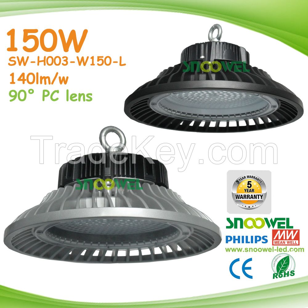 Factory price 120W 145lm/w IP65 high lumen LED high bay lights with PC lens