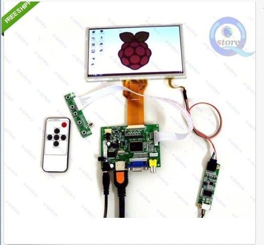 Diy Monitor for Raspberry Pi-(HDMI+VGA+2AV)Lcd Driver+7" AT070TN92+Touch Screen