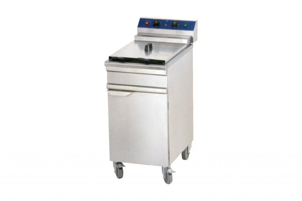 Electric fryer with cabinet