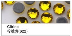 High quality hot fix rhinestone with strong glue/citrine color