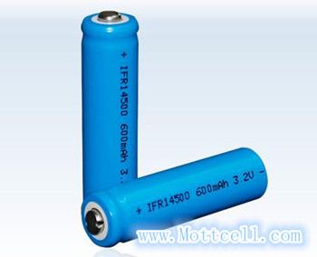 lithium rechargeable battery 14500 3.2V 500mAh for lighting