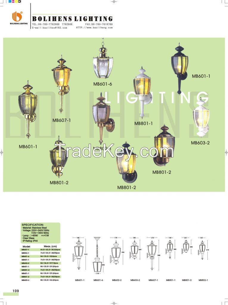 Cast aluminum residential antique modern outdoor LED wall lamp