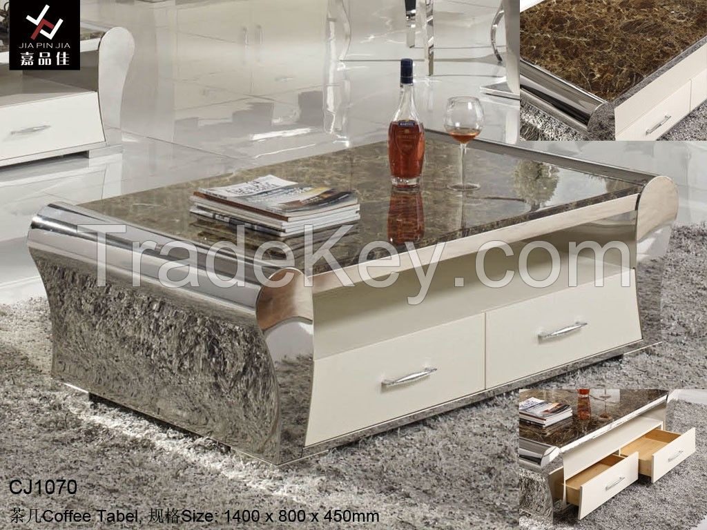 Modern Stainless Steel Coffee Table