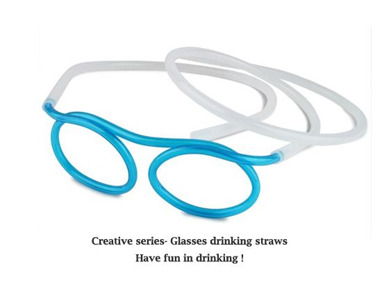 Drinking glasseyes straws, silly straws