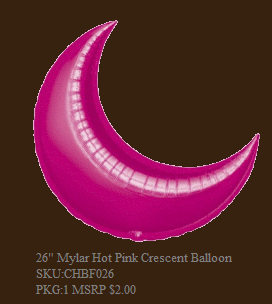 Mylar Hot Pink Crescent Balloon