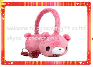 cute bear earmuffs with red plug