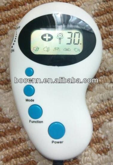 Factory wholesale new design man-carried electronic pulse massager                                          Size:7.5*12.5*2cm                Net weight:0.1kg               Features  1.One output for electrotherapy(TENS/EMS), link with four electrode pads.