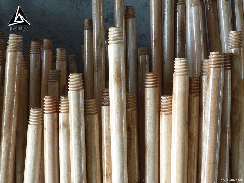 varnished wood stick for broom