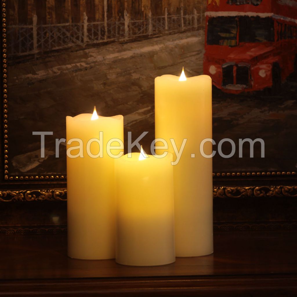 Melted Round Moving Flame - LED Candle