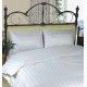 Stripe Fitted King White Bed Sheet 60% Cotton