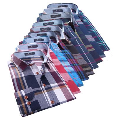 Men Casual Plaid Shirts 19 colors