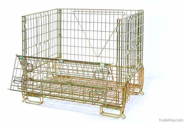 industrial stackable collapsible storage wire mesh container/cage/box