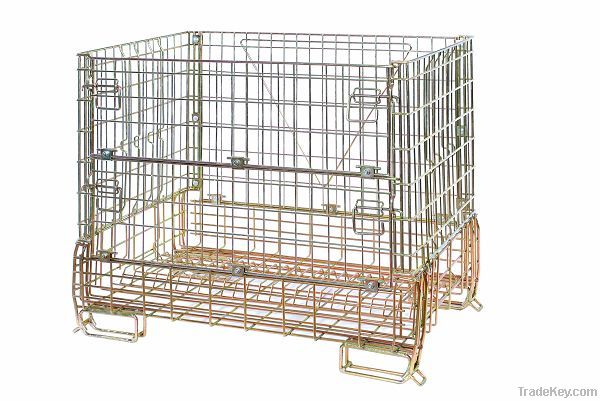 industrial stackable collapsible storage wire mesh container/cage/box