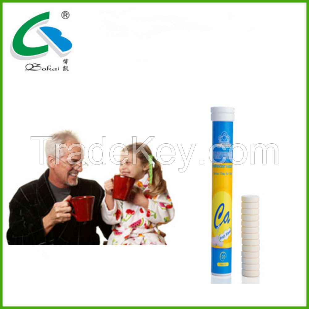 GMP OEM Children and elders calcium gluconate fizz tablet 