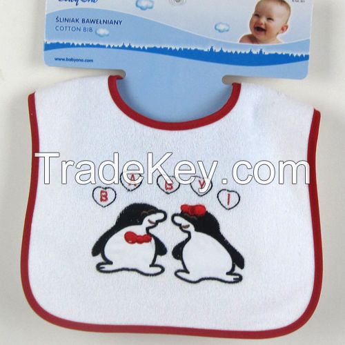 Cheap plain easy washing plain white baby bib