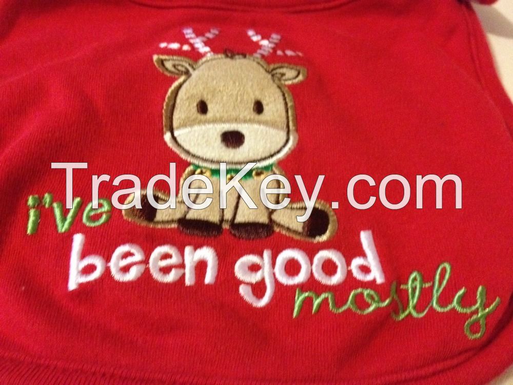 "I've Been Good Mostly" Red New christmas bib