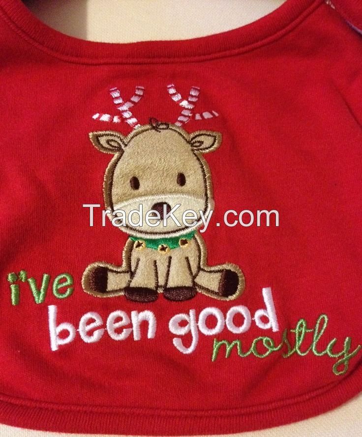 "I've Been Good Mostly" Red New christmas bib
