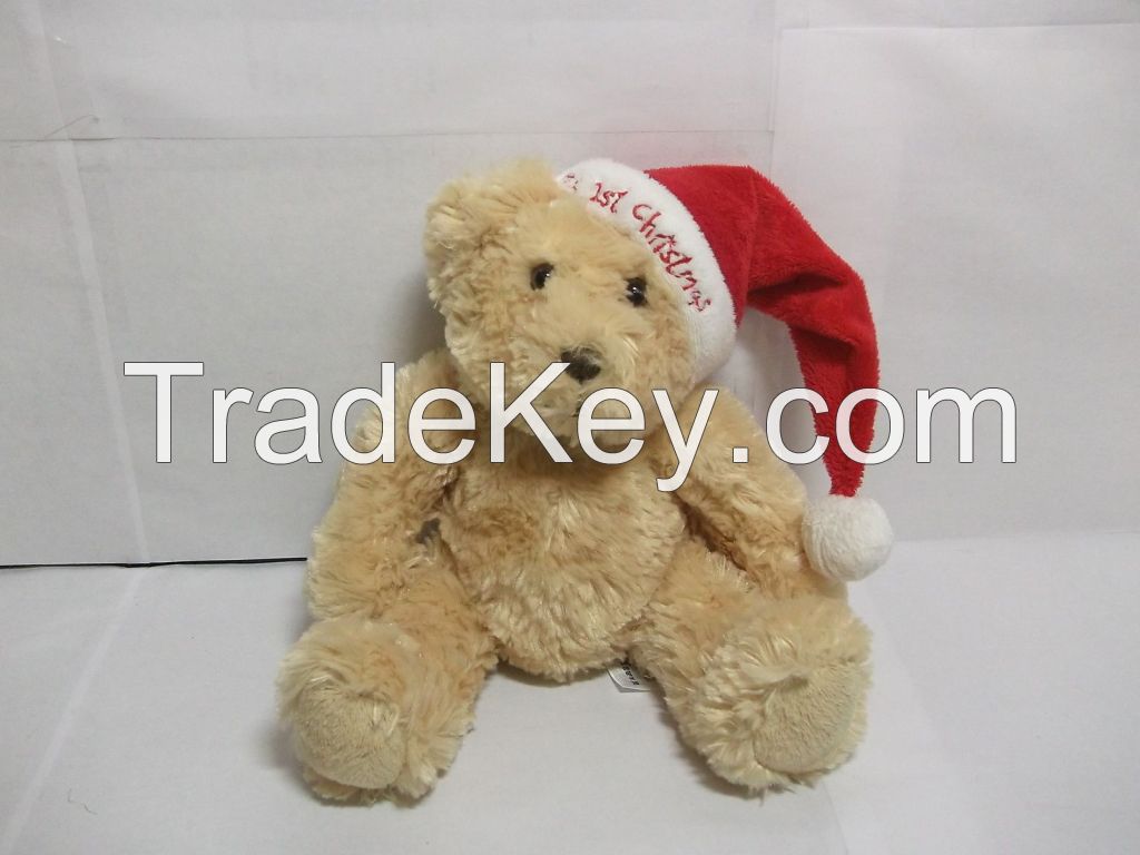 Custom Top Quality Logo Printed christmas teddy bear hat