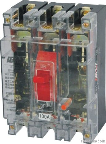 DZ10 100a 3 poles mccb electrical mccb circuit breaker(transparent)