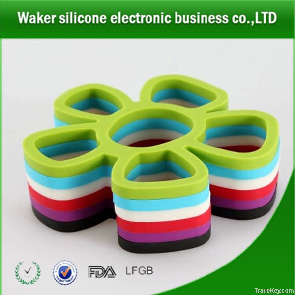 fashionable colorful heat protection silicone cup mat