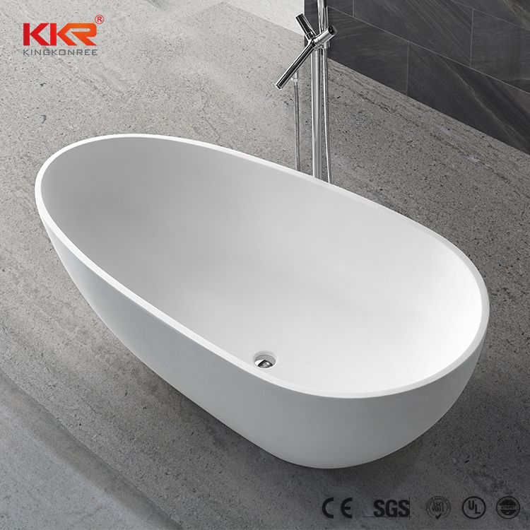 Five stars hotel standard oval shaped acrylic resin marble bath tub solid surface artificial stone bathroom bathtub 